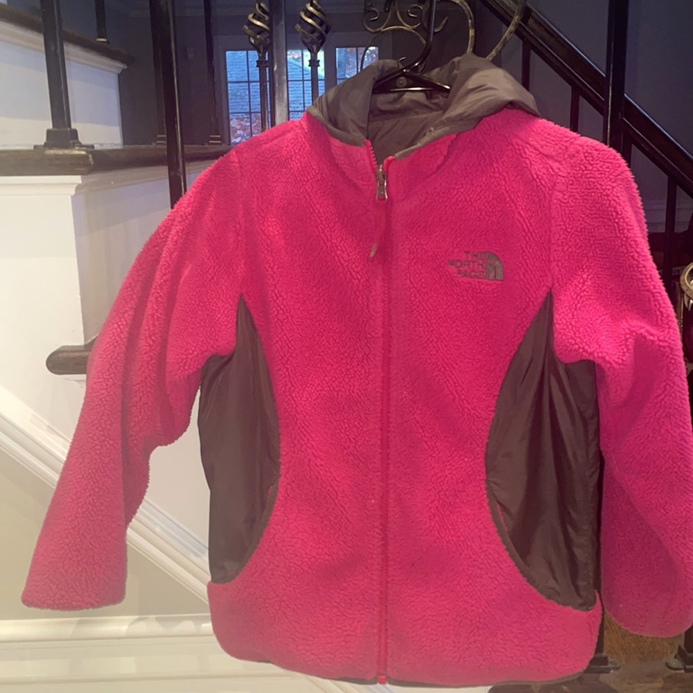 North Face girls double sided jacket size M
